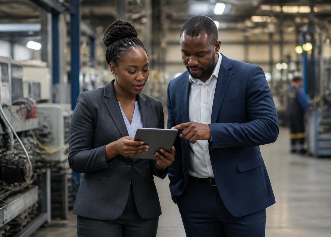 ForgeWorks consultant reviewing operational performance with a site supervisor
